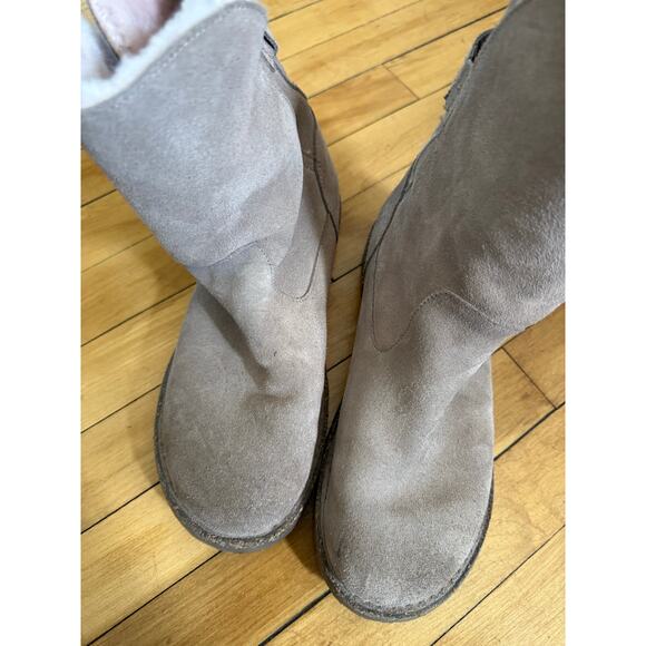 Birkenstock Uppsala Shearling Suede Leather boots in gray taupe - Picture 4 of 14